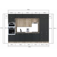 Bucatarie ZONE B COMBI 340 FRONT PAL K002 / decor 0164